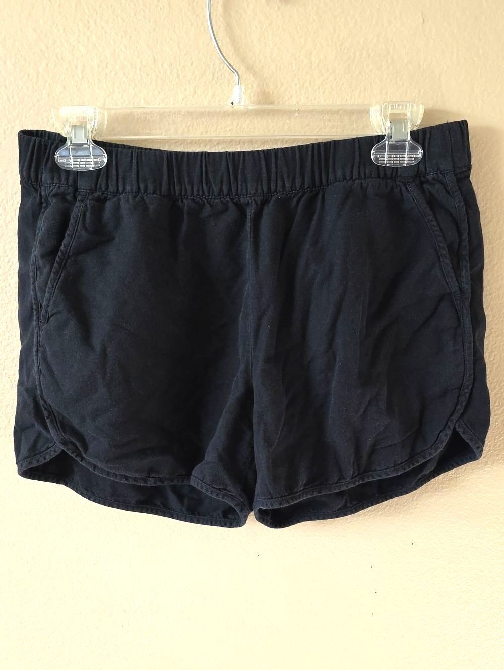 Madewell Womens Almost Black Pull-On Cotton Blend Shorts - Size Small